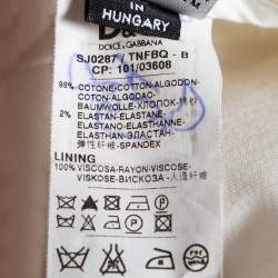 D&G White Cotton Single Breasted Blazer M