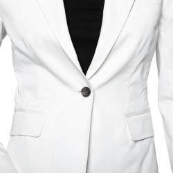 D&G White Cotton Single Breasted Blazer M