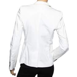 D&G White Cotton Single Breasted Blazer M