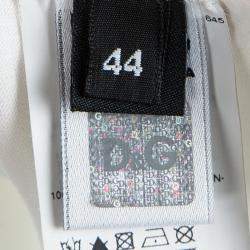 Pre Owned D&G White Cotton Chain Detailed Sleeveless Top M