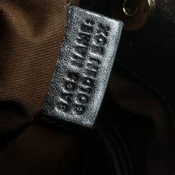 D&G Metallic Grey Leather Golden Box Messenger Bag