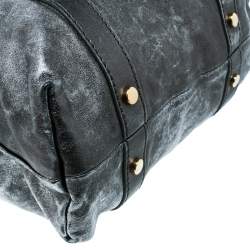 D&G Metallic Grey Leather Golden Box Messenger Bag