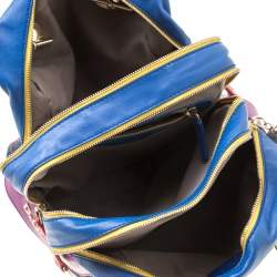 Pre Owned D&G Multicolor Fabric and Leather Lily Glam Bowler Bag