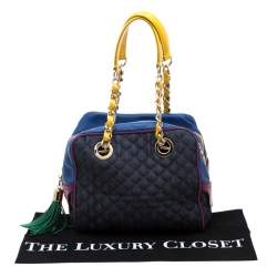 Pre Owned D&G Multicolor Fabric and Leather Lily Glam Bowler Bag