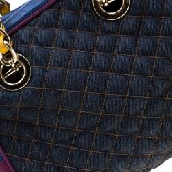 Pre Owned D&G Multicolor Fabric and Leather Lily Glam Bowler Bag