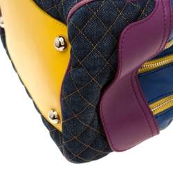 Pre Owned D&G Multicolor Fabric and Leather Lily Glam Bowler Bag