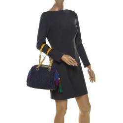 Pre Owned D&G Multicolor Fabric and Leather Lily Glam Bowler Bag