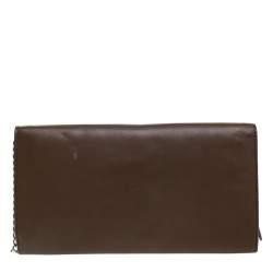 D&G Brown Leather Flap Chain Clutch