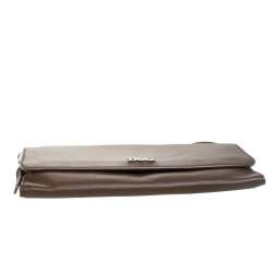 D&G Brown Leather Flap Chain Clutch