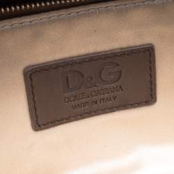 D&G Brown Leather Flap Chain Clutch