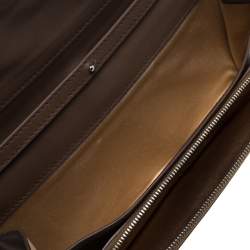 D&G Brown Leather Flap Chain Clutch