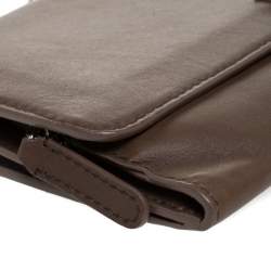D&G Brown Leather Flap Chain Clutch