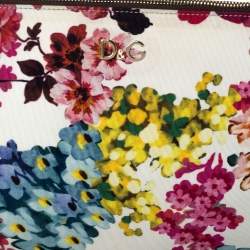 D&G Multicolor Floral Print Canvas Zip Clutch