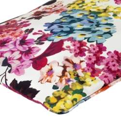 D&G Multicolor Floral Print Canvas Zip Clutch
