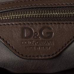 D&G Multicolor Floral Print Canvas Zip Clutch