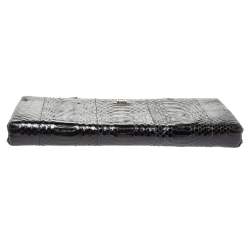 Pre Owned D&G Black Snakeskin Effect Leather Vania Chain Clutch
