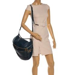 Pre Owned D&G Blue Leather Jeri Top Handle Bag