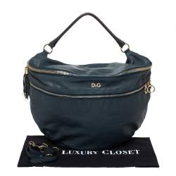 Pre Owned D&G Blue Leather Jeri Top Handle Bag