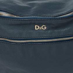Pre Owned D&G Blue Leather Jeri Top Handle Bag