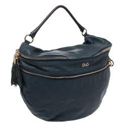 Pre Owned D&G Blue Leather Jeri Top Handle Bag