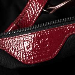Pre Owned D & G Red Patent Leather Large Gaia Tote