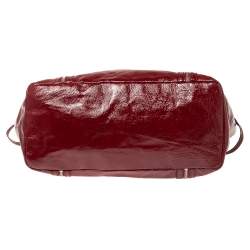 Pre Owned D & G Red Patent Leather Large Gaia Tote