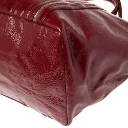 Pre Owned D & G Red Patent Leather Large Gaia Tote