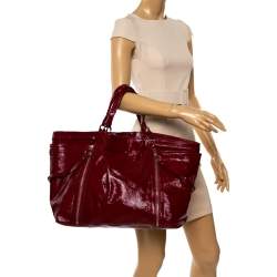 Pre Owned D & G Red Patent Leather Large Gaia Tote