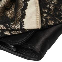 Pre Owned D&G Black/Beige Satin and Lace Bow Maika Chain Clutch
