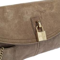 Pre Owned D&G Beige Leather Karen Clutch