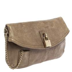 Pre Owned D&G Beige Leather Karen Clutch