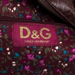 D&G Brown/Orange Tweed and Leather Satchel