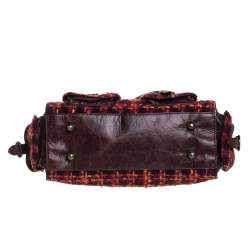 D&G Brown/Orange Tweed and Leather Satchel
