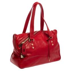 D&G Red Leather Katri Satchel