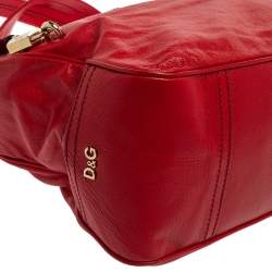 D&G Red Leather Katri Satchel
