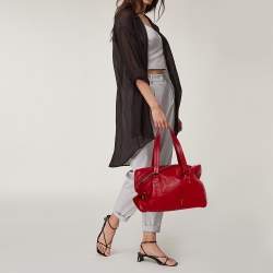 D&G Red Leather Katri Satchel