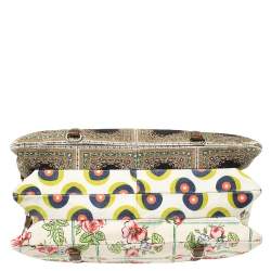 D&G Multicolor Print Canvas and Leather Lily Twist Satchel