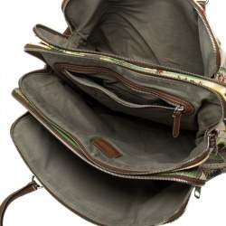 D&G Multicolor Print Canvas and Leather Lily Twist Satchel