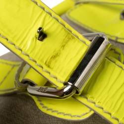 D&G Neon Green/Beige Canvas and Patent Leather Olivia Convertible Backpack
