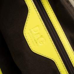 D&G Neon Green/Beige Canvas and Patent Leather Olivia Convertible Backpack
