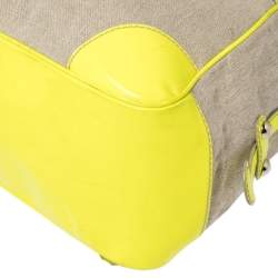 D&G Neon Green/Beige Canvas and Patent Leather Olivia Convertible Backpack