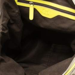 D&G Neon Green/Beige Canvas and Patent Leather Olivia Convertible Backpack