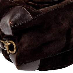 D&G Dark Brown Suede and Leather Janet Satchel