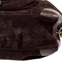 D&G Dark Brown Suede and Leather Janet Satchel