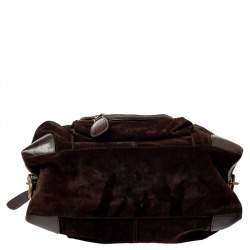 D&G Dark Brown Suede and Leather Janet Satchel