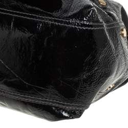 D&G Black Patent Leather Frame Front Pocket Bag