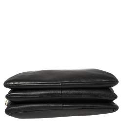 Pre Owned D & G Black Leather Lily Twist Kiss Lock Top Handle Bag