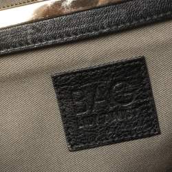 Pre Owned D & G Black Leather Lily Twist Kiss Lock Top Handle Bag