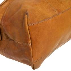 Pre Owned D&G Tan Leather Linda Drawstring Tote