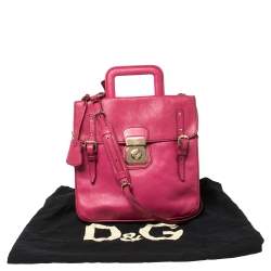 Pre Owned D&G Pink Leather Miss Allyson Shoulder Bag